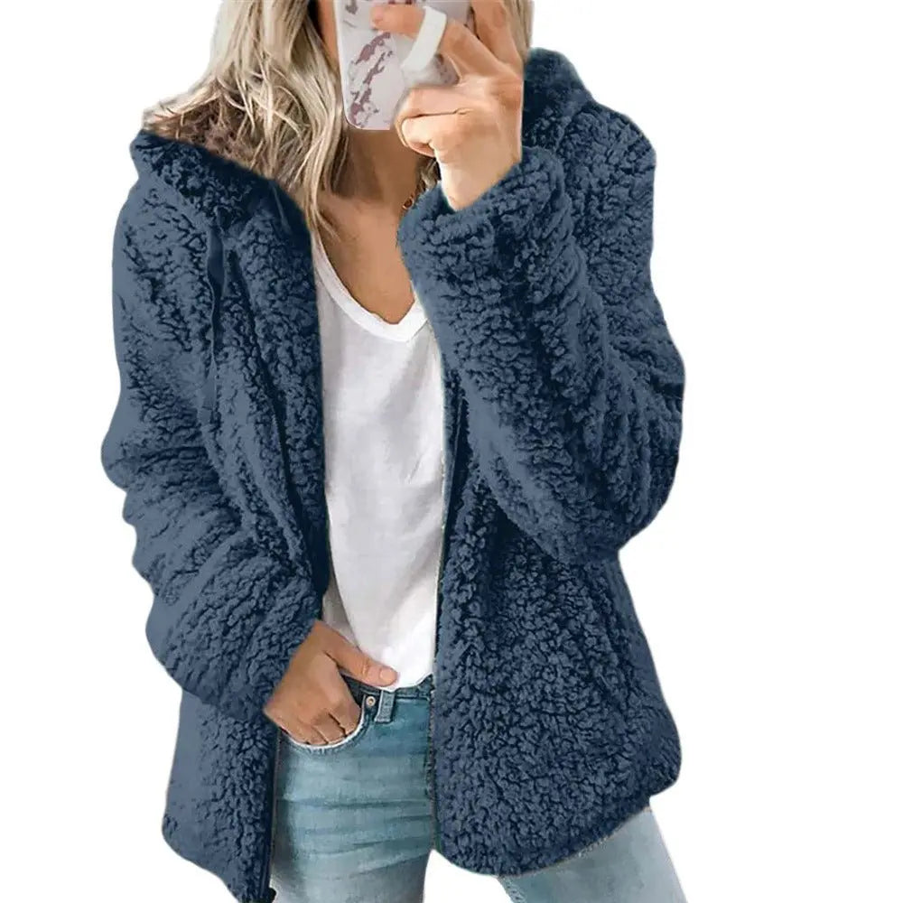 European And American New Women's Hooded Woolen Autumn And Winter Coat Ins Gimme that