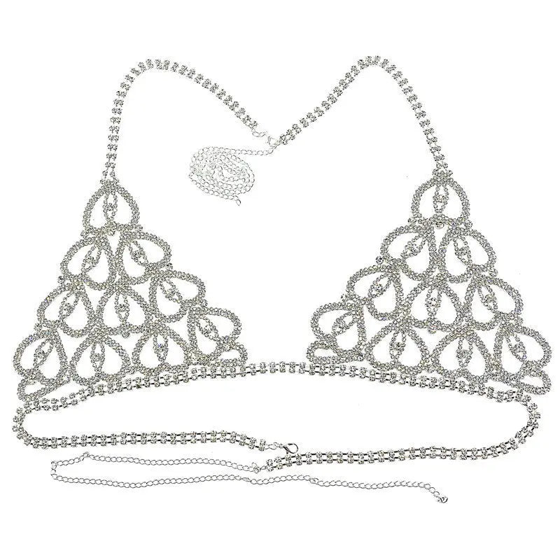 Sexy Body Chain Rhinestone Luxury Lingerie Set Ins Net Red Nightclub Love Gimme that