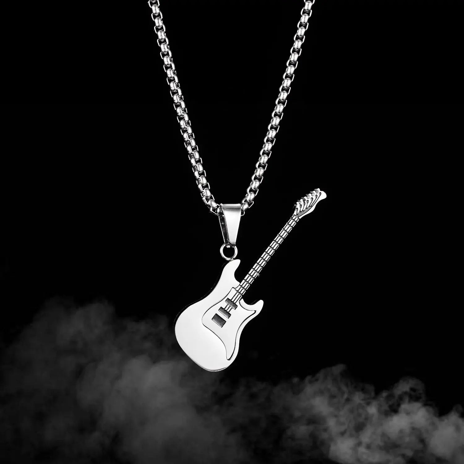 OPK American Hip Hop Guitar Pendant Titanium Steel Necklace - GimmeWarehouse