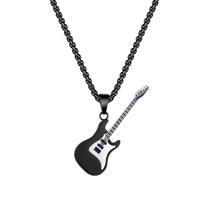 OPK American Hip Hop Guitar Pendant Titanium Steel Necklace - GimmeWarehouse