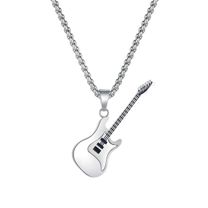 OPK American Hip Hop Guitar Pendant Titanium Steel Necklace - GimmeWarehouse