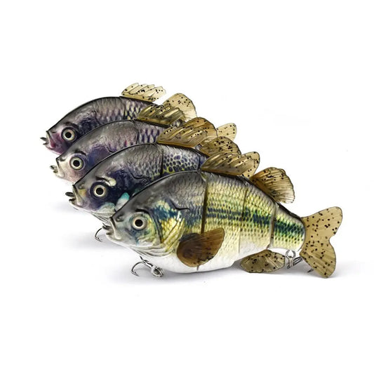 PVC Soft Tail Sub Bait 4-Section Tilapia Sub Multi Section Artificial Bait Freshwater Sub Bait - GimmeWarehouse