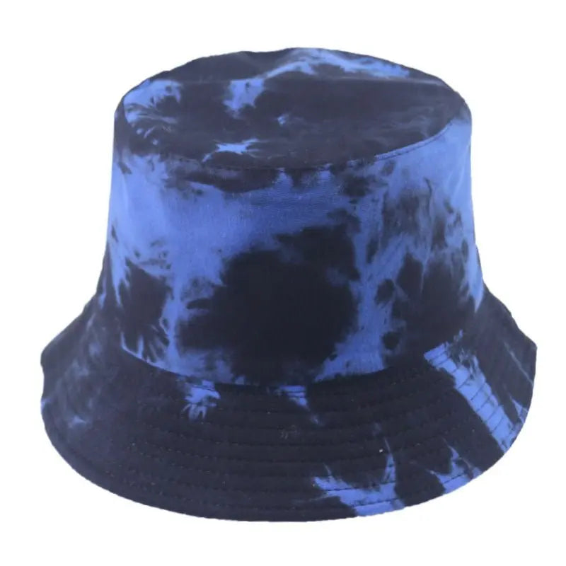 European and American Ins New Harajuku Tie-Dyed Ink Painting Bucket Hat Men and Women Street Lovers Wild Double-Sided Wear Bucket Hat Fashion Gimme that