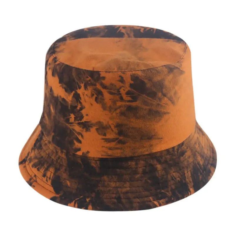 European and American Ins New Harajuku Tie-Dyed Ink Painting Bucket Hat Men and Women Street Lovers Wild Double-Sided Wear Bucket Hat Fashion Gimme that