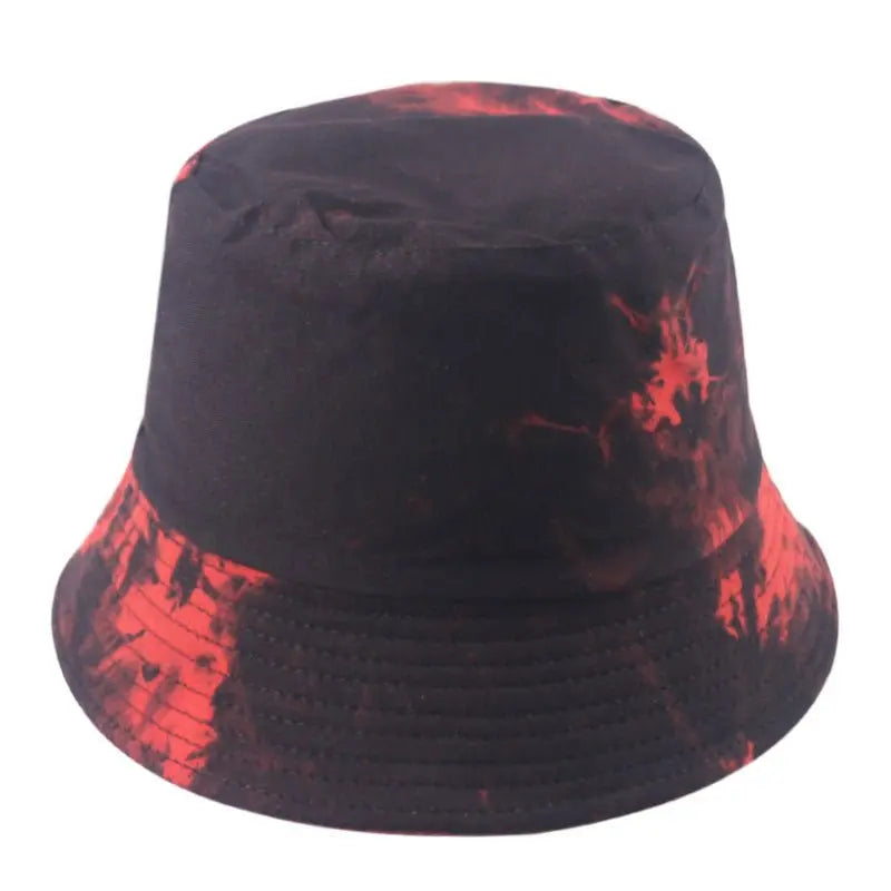 European and American Ins New Harajuku Tie-Dyed Ink Painting Bucket Hat Men and Women Street Lovers Wild Double-Sided Wear Bucket Hat Fashion Gimme that