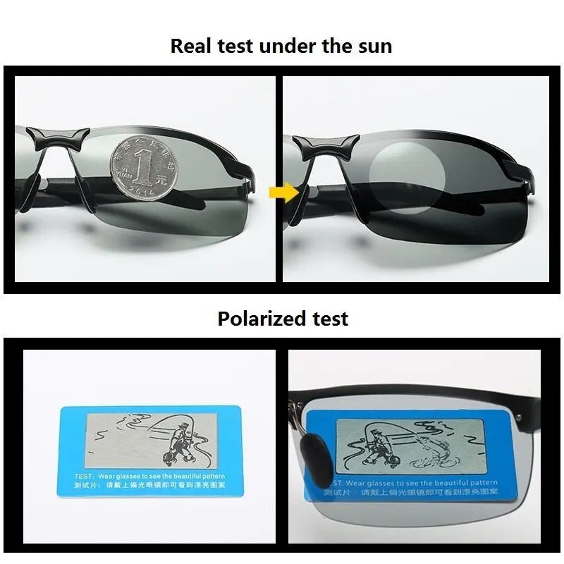 Photochromic Sunglasses Men Polarized Driving Chameleon Glasses Male Change Color Sun Glasses Day Night Vision Driver's Eyewear Gimme that