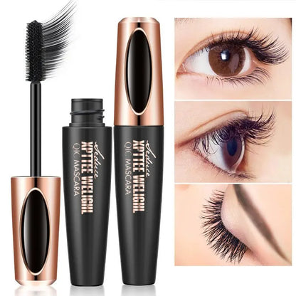 Cross-Border Makeup QIC Film Power Plump Mascara Waterproof Thick Long Curling Silicone Bruch Head 4D Mascara Gimme that