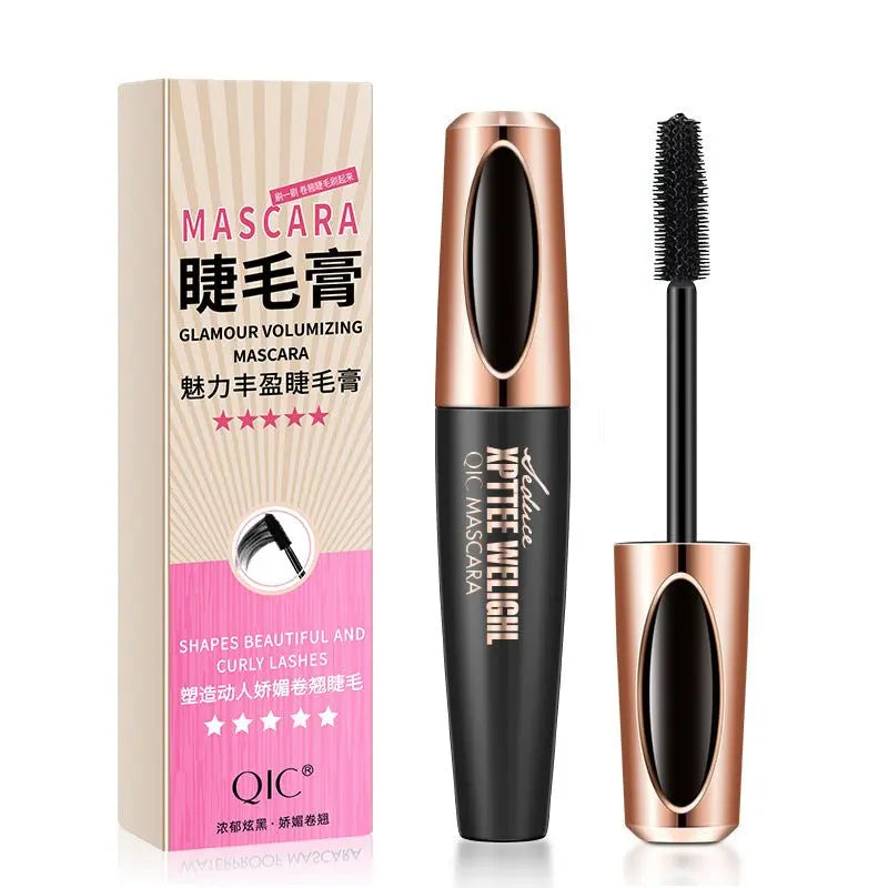 Cross-Border Makeup QIC Film Power Plump Mascara Waterproof Thick Long Curling Silicone Bruch Head 4D Mascara Gimme that