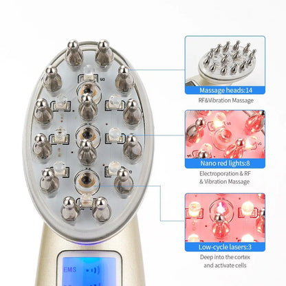 Electric Laser Hair Growth Comb Infrared EMS RF Vibration Massager Microcurrent Hair Care Hair Loss Treatment Hair Regrowth Gimme that