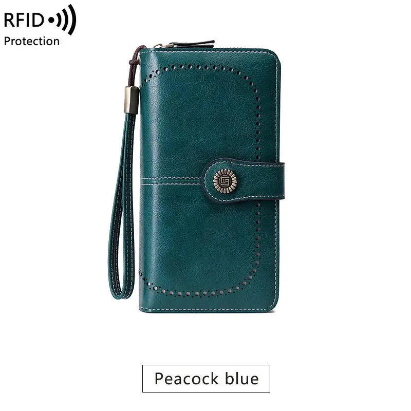 RFID Antimagnetic Wallet Long Zipper Women's Wallet Leather Wallet New Large Capacity Handbag Gimme that