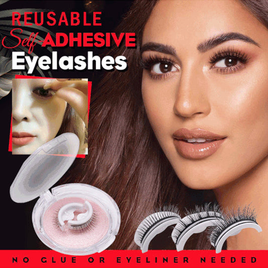 Reusable 3D Mink Lashes Natural False Eyelashes Self Adhesive Fake Glue Free Makeup Eyelash Extension Silk - GimmeWarehouse