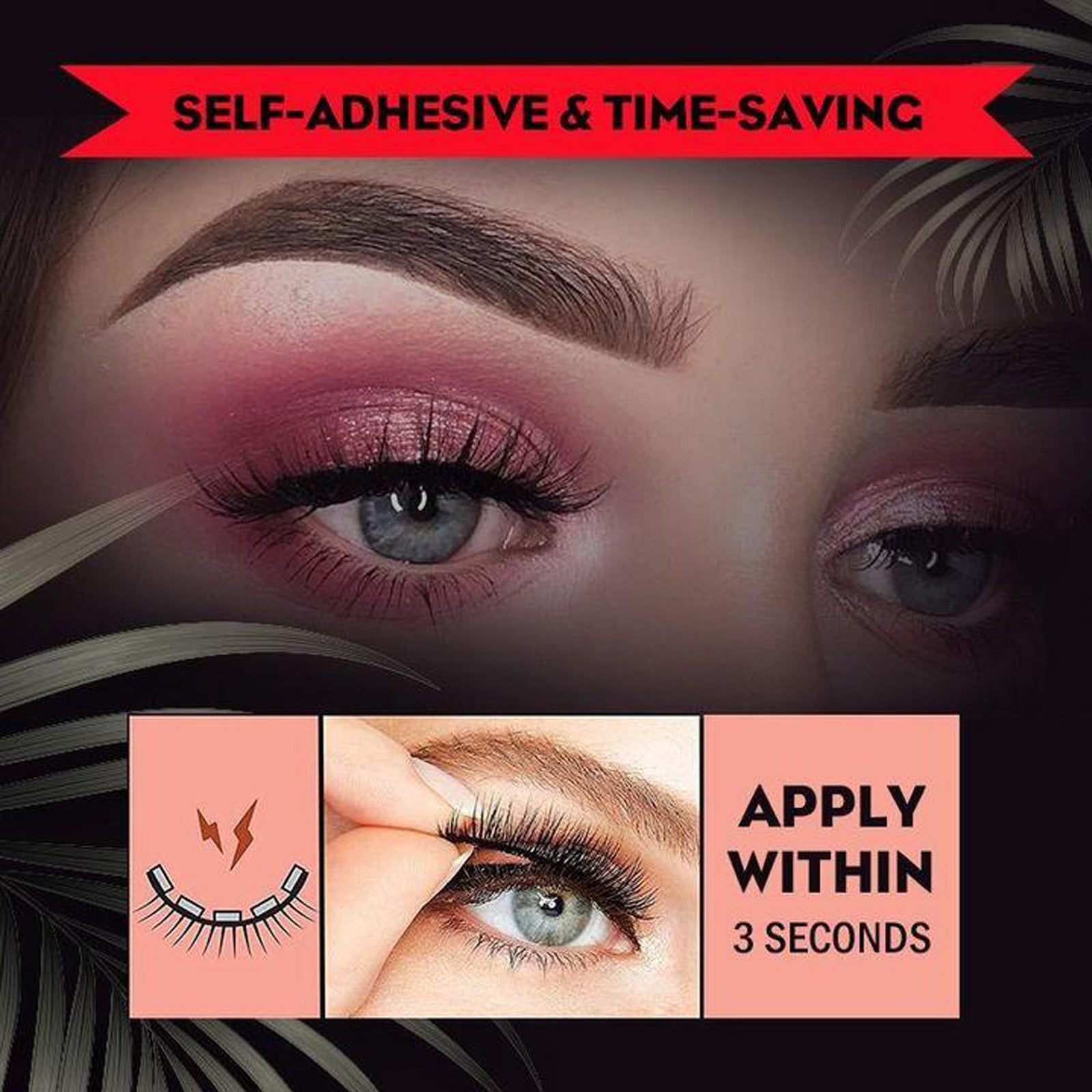 Reusable 3D Mink Lashes Natural False Eyelashes Self Adhesive Fake Glue Free Makeup Eyelash Extension Silk - GimmeWarehouse