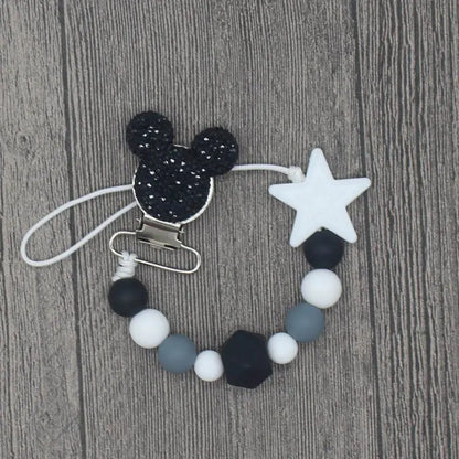 Round Beads and Star Beads Pacifier Clip Chain Strap - GimmeWarehouse