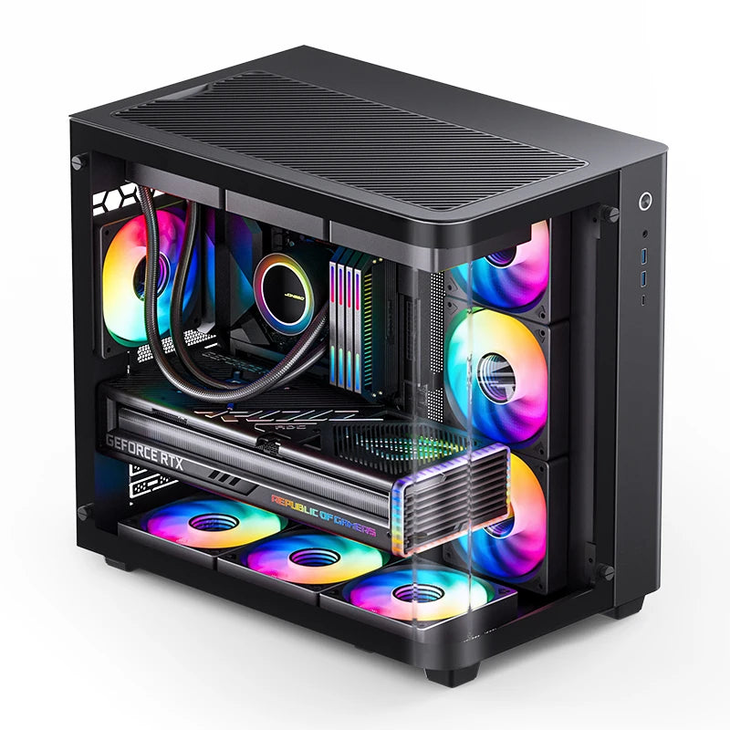 JONSBO TK-3 ITX/M-ATX/ATX Case for PC Gamer Cabinet Desktop Chassis Esports Game Case Support Dual 360 Water Cooler