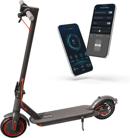 Electric Scooter 8.5" Solid Tires 350W Motor Up to 20-23 Miles Range 19 Mph Speed Portable Folding Commuting Scooter Double Brak