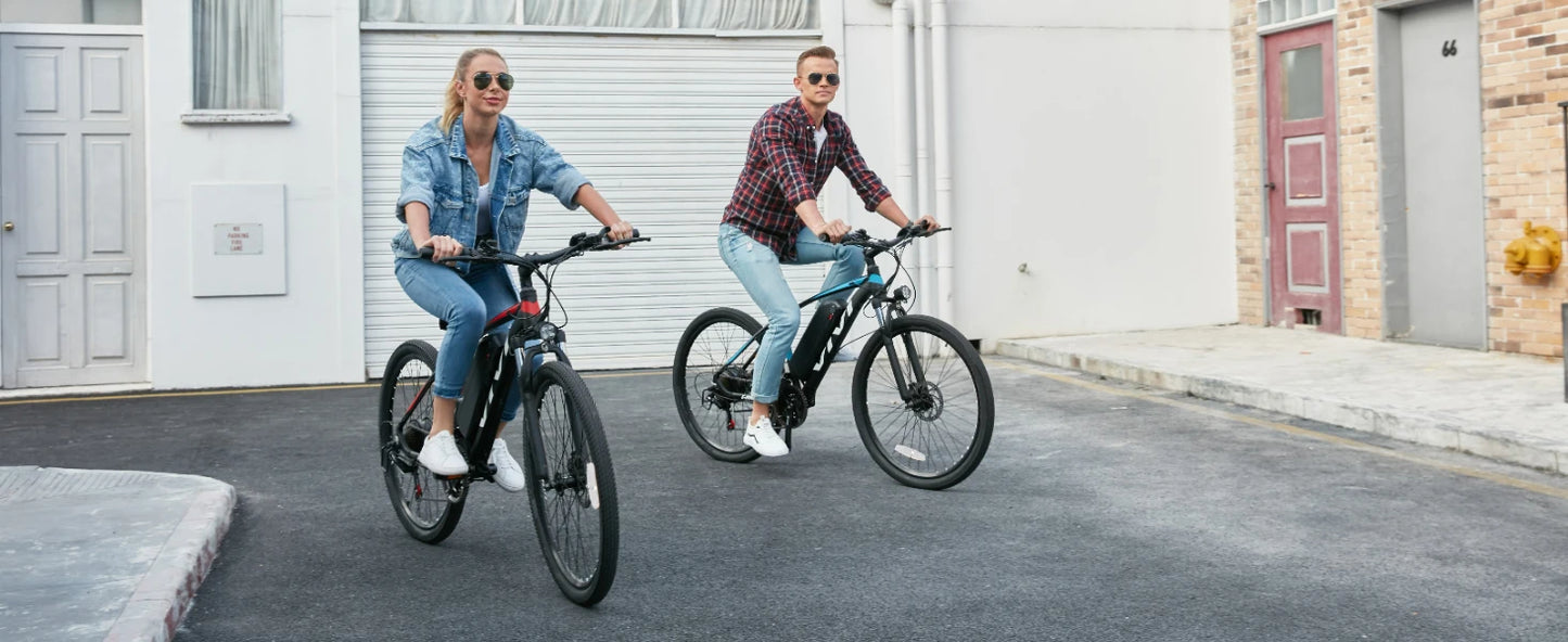 27.5 Inch Adult Electric Bike 500W (750W Peak) 20MPH with 48V 499.2WH Battery, Up to 50 Miles, Cruise Control, 21 Speeds，Red