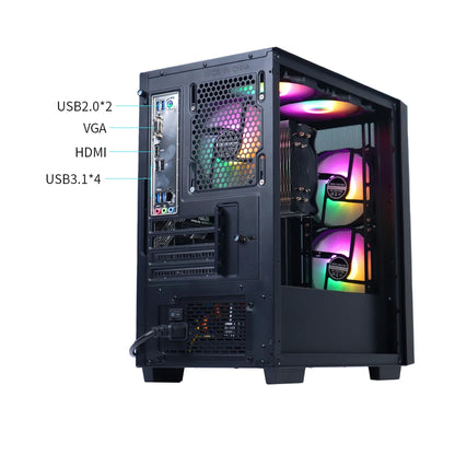 YEAH MAGIC Business Desktop AMD Ryzen 5 5600G 8G*2 DDR4 3200 1T NVME SSD Win 11 Home Gamer Computer Office Work 650W Gold PSU