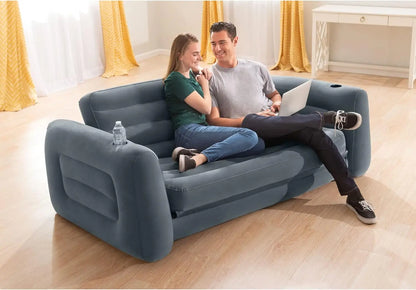 Furniture Set with Pull Out Sofa Chair Queen Sized Air Bed Mattress and 2 Pull Out Sofa Bed Sleep Away Futon Couch