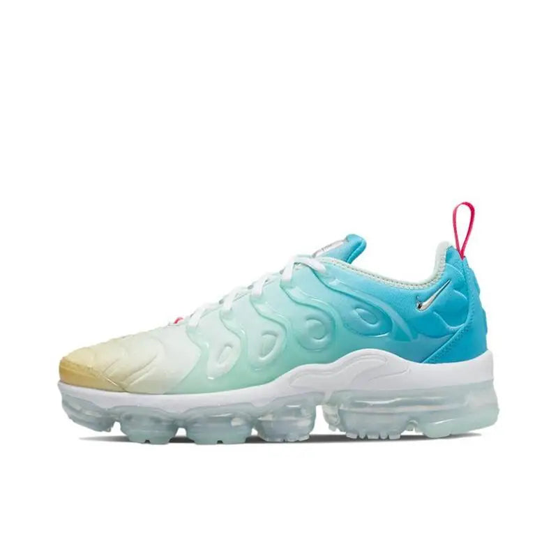 Nike Air VaporMax Plus Men's Women's Running Shoes Lace Anti Slip, Wear Resistant, Breathable Low Cut Running Shoes Pink Blue