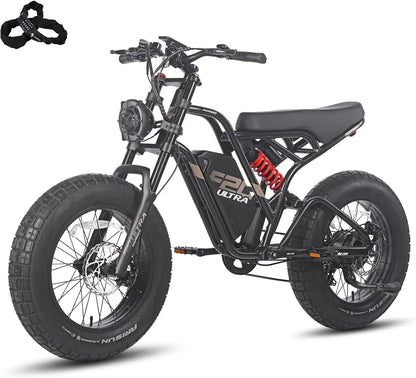 F20 Super powerful motor 1200W E-Bike  48V 25Ah Lithium battery Ebike Fatbike 20-inch fat tires  Mountain bike