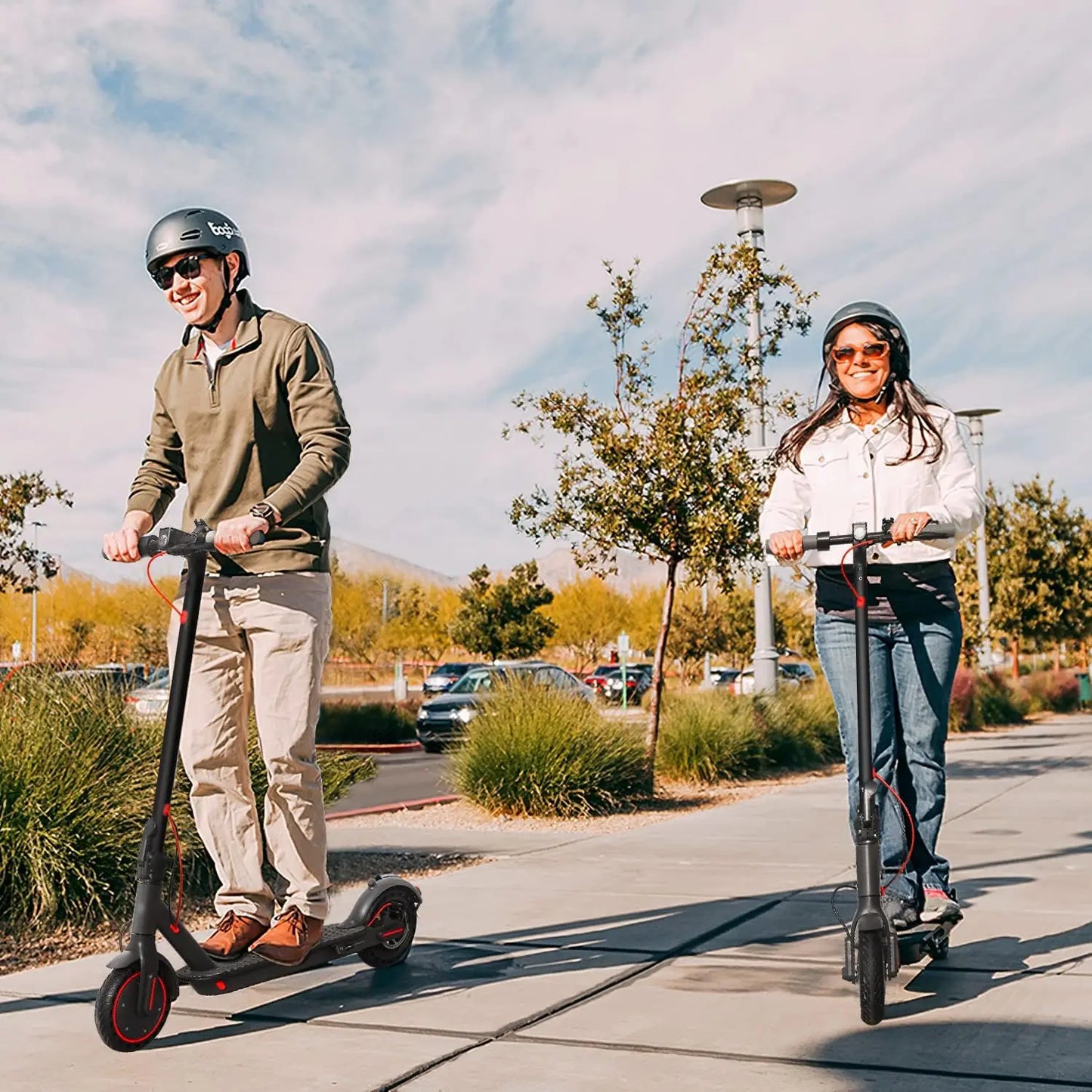 Electric Scooter 8.5" Solid Tires 350W Motor Up to 20-23 Miles Range 19 Mph Speed Portable Folding Commuting Scooter Double Brak