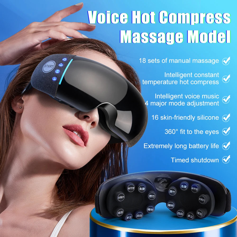 Electric Eye Massager Vibration Therapy Point Heat Eyes Acupoint Massage Relieve