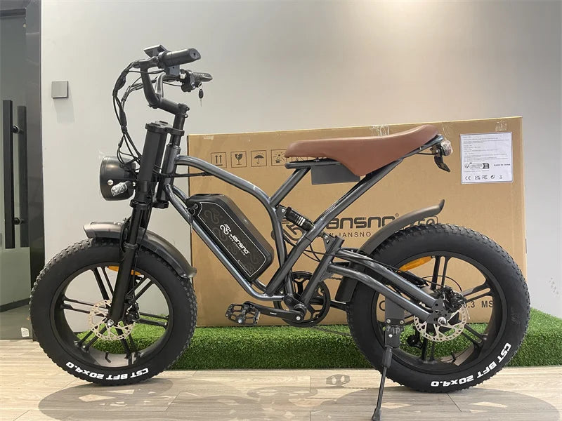 JANSNO X50 750W 48V14AH Removable battery Fat Tire 20"*4 Off Road Mountain Ebike 25MPH Moped Style Ebike