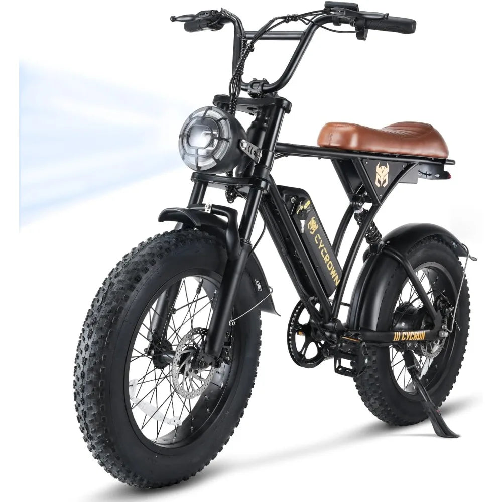 Electric Bike for Adults 750W Motor with 374.4WH Battery, 20MPH 55Miles Moped Style Ebike for Adults, 20" Fat Tire