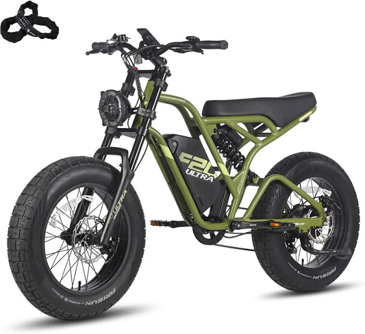 F20 Super powerful motor 1200W E-Bike  48V 25Ah Lithium battery Ebike Fatbike 20-inch fat tires  Mountain bike