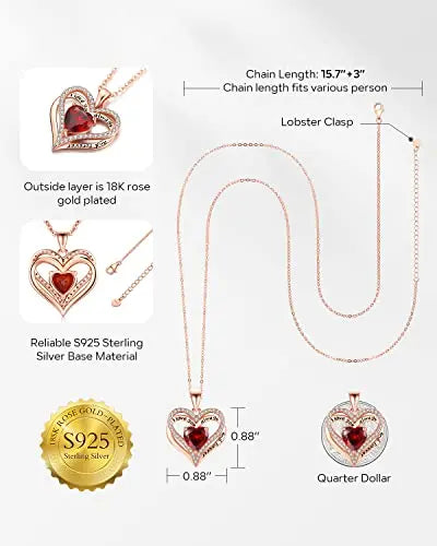 S925 Sterling Silver Necklace for Women, Jewelry for Wife, Birthday Gifts, Anniversary Necklaces, Daughter Heart Love Jewel, Gift for Her, Dec Gimme that