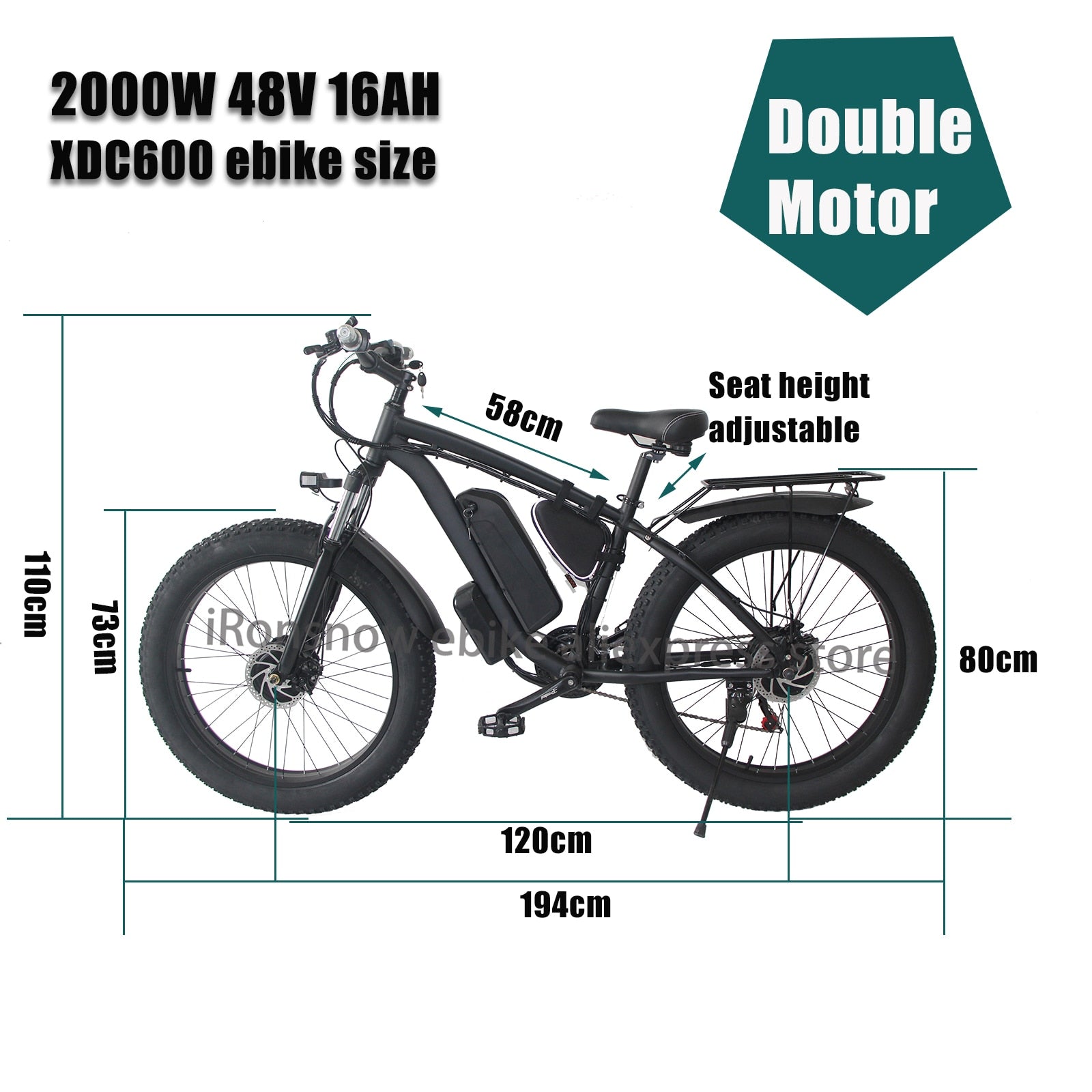 SMLRO Electric Mountain City 2000W Dual Motor E-bike 48V 22.4AH - GimmeWarehouse