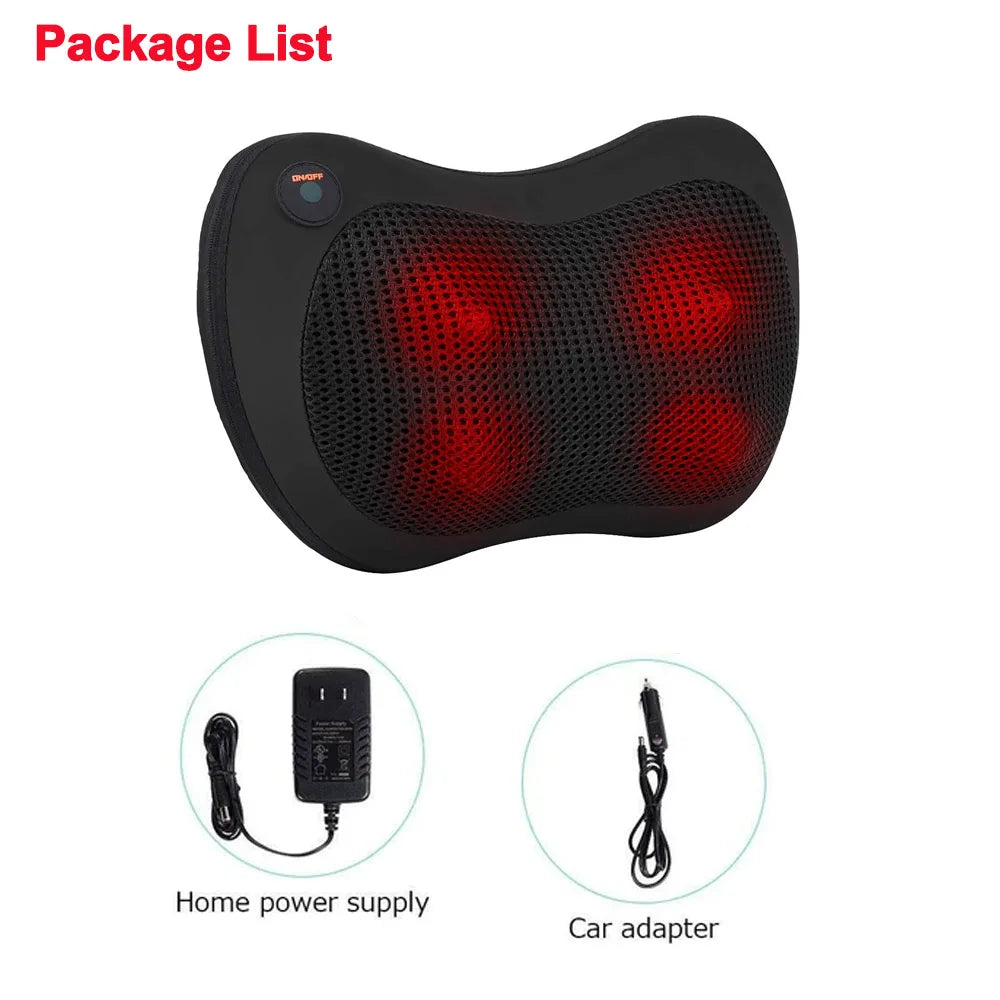 Heating Neck Massager 4 Head And Neck Protection Massage Pillow for Back,Shoulders,Legs,Muscle Pain Relief,Use at Home,Car so on