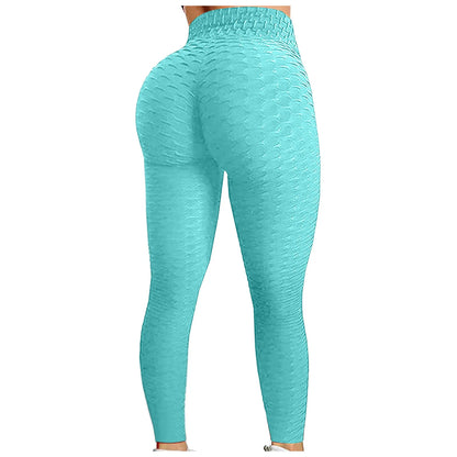 Women's Bubble Hip Lifting Exercise Fitness Running High Waist Yoga Pants