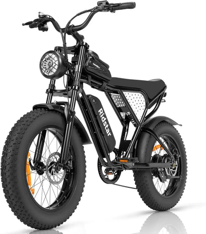 Electric Bike for Adults, 1000/2000W, 25/30/37MPH 48V-52V, 20AH,40AH Battery 20" Fat Tire Dirt Bike, Shamano 7-Speed E-Bike