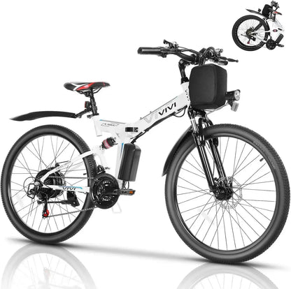 M026TGB 26"  for Adults, Folding Electric Mountain Bike with 500W Motor, 21.7MPH, Up to 50 Miles, Dual Shock Absorber, UL2849