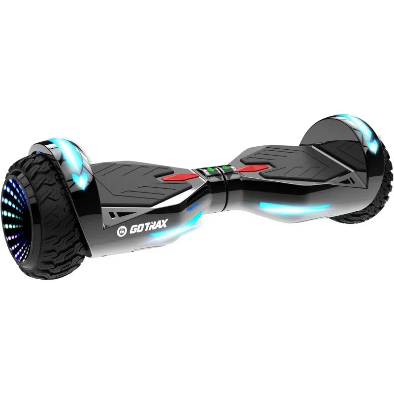 NOVA Series Hoverboard, 6.5" LED Solid/Offroad Tires, Max 5/6 Miles Range, 6.2mph Power by Dual 200W Motor, UL2272 Certified and