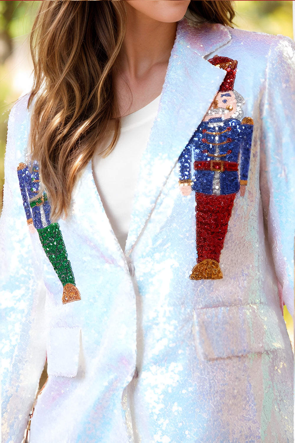 Sequin Nutcracker Long Sleeve Blazer - GimmeWarehouse