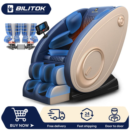 Full Body Massage Chair with Heating, Massage Chair Recliner with Zero Gravity, Bluetooth Speaker, Airbags, Foot Roller