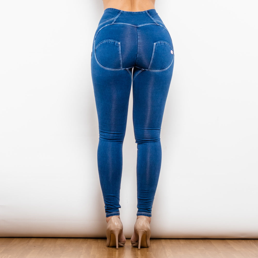 Shascullfites Melody Button Up Jeans Push Up Effect Butt Lifting Jeggings High Waist Jeans Women - GimmeWarehouse