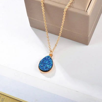 Simple Water Drop Sweet Crystal Cluster Necklace - GimmeWarehouse