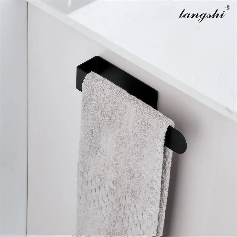 Stainless Steel Bathroom Single Rod Towel Rack Punch Free Towel Rack - GimmeWarehouse