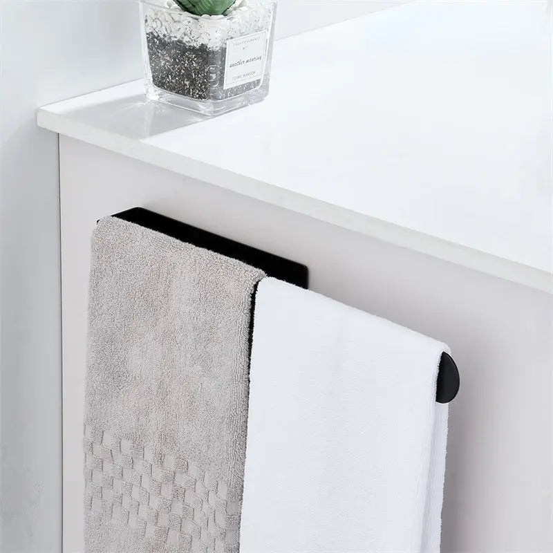 Stainless Steel Bathroom Single Rod Towel Rack Punch Free Towel Rack - GimmeWarehouse