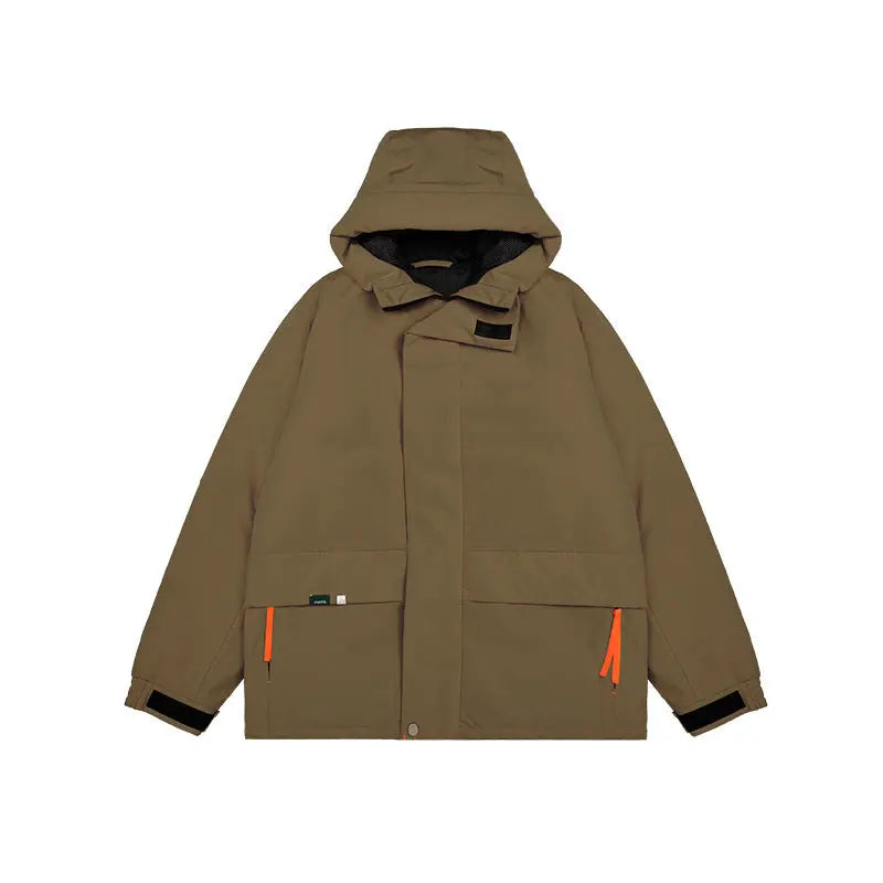 Street Tide Windproof Hooded Velcro Cotton Suit - GimmeWarehouse