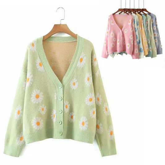 Sweet Little Daisy Jacquard Cardigan - GimmeWarehouse