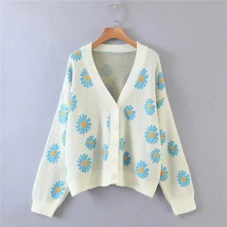 Sweet Little Daisy Jacquard Cardigan - GimmeWarehouse