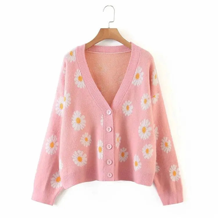 Sweet Little Daisy Jacquard Cardigan - GimmeWarehouse