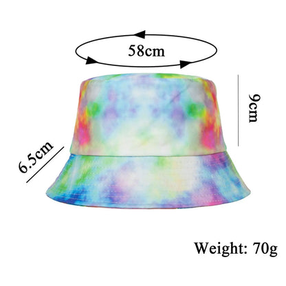 Tie-Dyed Double-Sided Wide Brim Protective Sun Hat - GimmeWarehouse