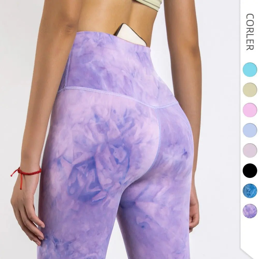 Tie Dye T-Line Exercise Pants For Women - GimmeWarehouse