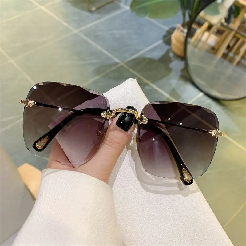 Vintage Clip Frameless UV Sunglasses - GimmeWarehouse