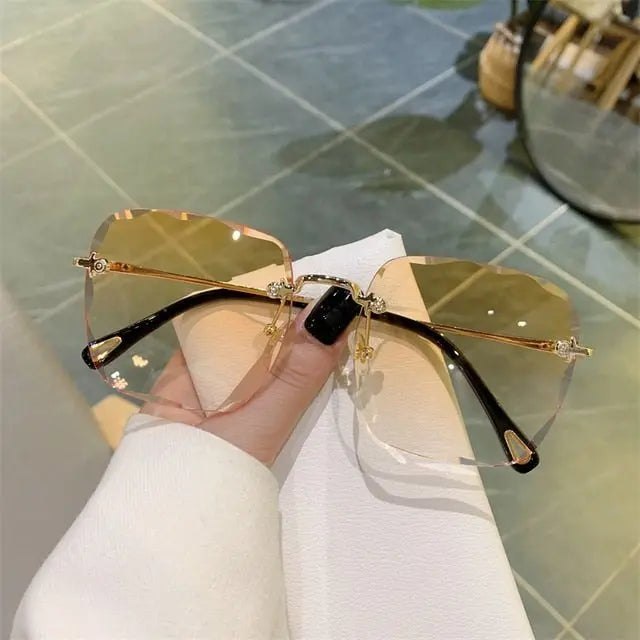 Vintage Clip Frameless UV Sunglasses - GimmeWarehouse